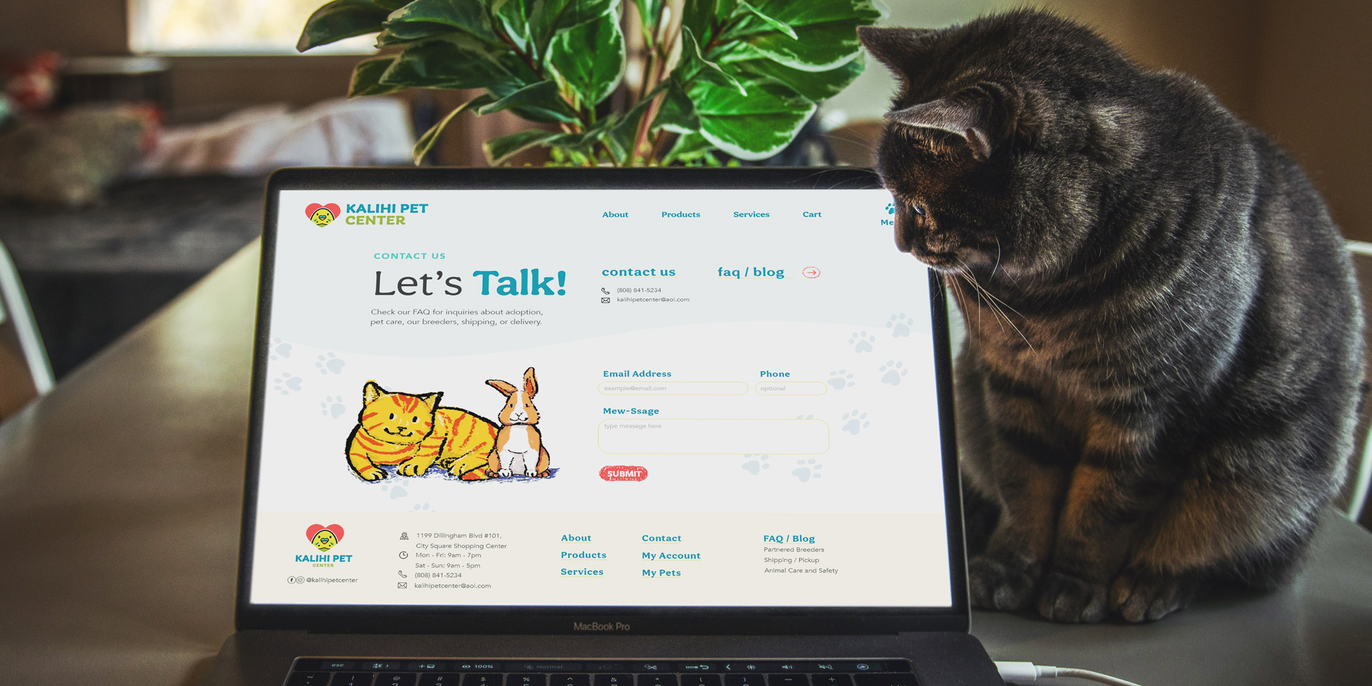 Kalhi Pet Center Website Mockup